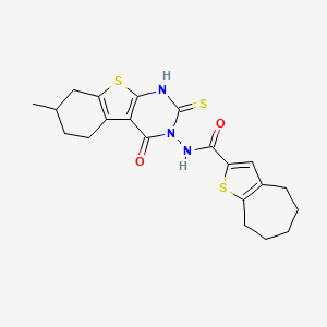 N-(2-mercapto-7-methyl-4-oxo-5,6,7,8-tetrahydro[1]benzothieno[2,3-d]pyrimidin-3(4H)-yl)-5,6,7,8-tetrahydro-4H-cyclohepta[b]thiophene-2-carboxamide