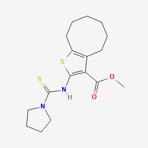 methyl 2-[(1-pyrrolidinylcarbonothioyl)amino]-4,5,6,7,8,9-hexahydrocycloocta[b]thiophene-3-carboxylate