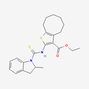 ethyl 2-{[(2-methyl-2,3-dihydro-1H-indol-1-yl)carbonothioyl]amino}-4,5,6,7,8,9-hexahydrocycloocta[b]thiophene-3-carboxylate