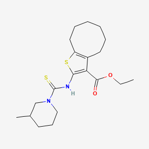 molecular formula C20H30N2O2S2 B4271742 Ethyl 2-{[(3-methylpiperidin-1-yl)carbonothioyl]amino}-4,5,6,7,8,9-hexahydrocycloocta[b]thiophene-3-carboxylate 