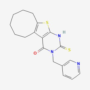 molecular formula C18H19N3OS2 B4271756 2-mercapto-3-(3-pyridinylmethyl)-5,6,7,8,9,10-hexahydrocycloocta[4,5]thieno[2,3-d]pyrimidin-4(3H)-one 