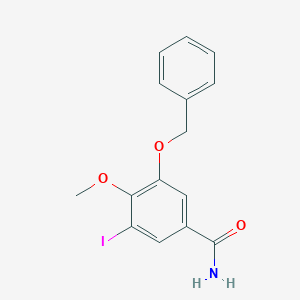 molecular formula C15H14INO3 B427176 3-(Benzyloxy)-5-iodo-4-methoxybenzamide 