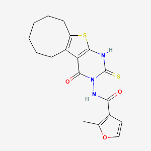 N-(2-mercapto-4-oxo-5,6,7,8,9,10-hexahydrocycloocta[4,5]thieno[2,3-d]pyrimidin-3(4H)-yl)-2-methyl-3-furamide