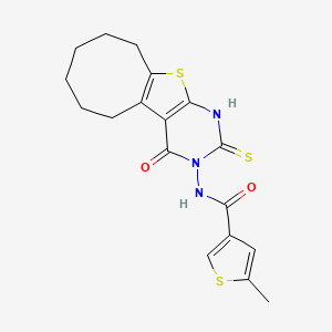 N-(2-mercapto-4-oxo-5,6,7,8,9,10-hexahydrocycloocta[4,5]thieno[2,3-d]pyrimidin-3(4H)-yl)-5-methyl-3-thiophenecarboxamide