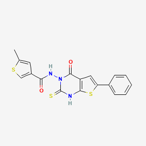 N-(2-mercapto-4-oxo-6-phenylthieno[2,3-d]pyrimidin-3(4H)-yl)-5-methyl-3-thiophenecarboxamide