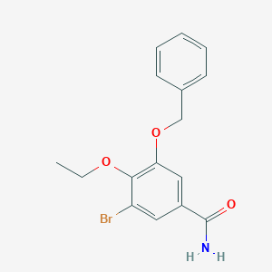 molecular formula C16H16BrNO3 B427178 3-(Benzyloxy)-5-bromo-4-ethoxybenzamide 