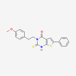 molecular formula C21H18N2O2S2 B4271791 2-mercapto-3-[2-(4-methoxyphenyl)ethyl]-6-phenylthieno[2,3-d]pyrimidin-4(3H)-one 