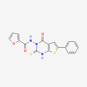 N-(4-oxo-6-phenyl-2-sulfanylthieno[2,3-d]pyrimidin-3(4H)-yl)furan-2-carboxamide