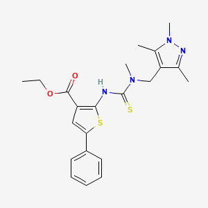 ethyl 2-[({methyl[(1,3,5-trimethyl-1H-pyrazol-4-yl)methyl]amino}carbonothioyl)amino]-5-phenyl-3-thiophenecarboxylate