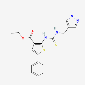 ethyl 2-[({[(1-methyl-1H-pyrazol-4-yl)methyl]amino}carbonothioyl)amino]-5-phenyl-3-thiophenecarboxylate