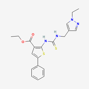 ethyl 2-[({[(1-ethyl-1H-pyrazol-4-yl)methyl]amino}carbonothioyl)amino]-5-phenyl-3-thiophenecarboxylate