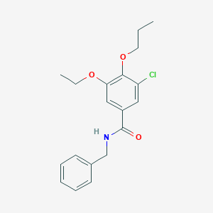 molecular formula C19H22ClNO3 B427184 N-benzyl-3-chloro-5-ethoxy-4-propoxybenzamide 