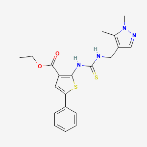 ethyl 2-[({[(1,5-dimethyl-1H-pyrazol-4-yl)methyl]amino}carbonothioyl)amino]-5-phenyl-3-thiophenecarboxylate