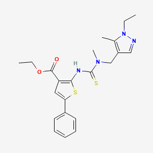 ethyl 2-({[[(1-ethyl-5-methyl-1H-pyrazol-4-yl)methyl](methyl)amino]carbonothioyl}amino)-5-phenyl-3-thiophenecarboxylate