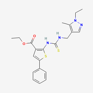 ethyl 2-[({[(1-ethyl-5-methyl-1H-pyrazol-4-yl)methyl]amino}carbonothioyl)amino]-5-phenyl-3-thiophenecarboxylate