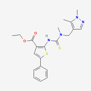 ethyl 2-({[[(1,5-dimethyl-1H-pyrazol-4-yl)methyl](methyl)amino]carbonothioyl}amino)-5-phenyl-3-thiophenecarboxylate