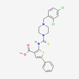 methyl 2-({[4-(2,4-dichlorobenzyl)-1-piperazinyl]carbonothioyl}amino)-5-phenyl-3-thiophenecarboxylate