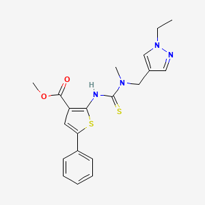 molecular formula C20H22N4O2S2 B4271891 methyl 2-({[[(1-ethyl-1H-pyrazol-4-yl)methyl](methyl)amino]carbonothioyl}amino)-5-phenyl-3-thiophenecarboxylate 