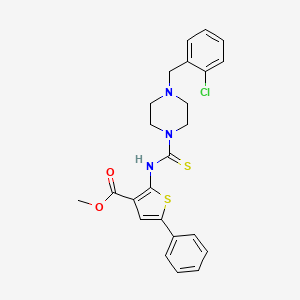 methyl 2-({[4-(2-chlorobenzyl)-1-piperazinyl]carbonothioyl}amino)-5-phenyl-3-thiophenecarboxylate