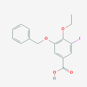 molecular formula C16H15IO4 B427191 3-(Benzyloxy)-4-ethoxy-5-iodobenzoic acid 