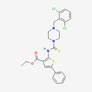 ethyl 2-({[4-(2,6-dichlorobenzyl)-1-piperazinyl]carbonothioyl}amino)-5-phenyl-3-thiophenecarboxylate