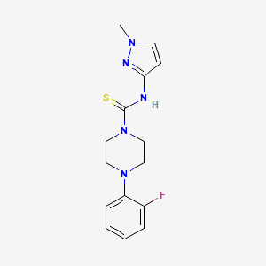 molecular formula C15H18FN5S B4271937 4-(2-fluorophenyl)-N-(1-methyl-1H-pyrazol-3-yl)-1-piperazinecarbothioamide 