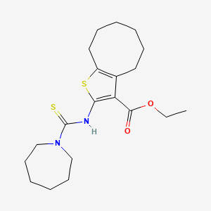 ethyl 2-[(1-azepanylcarbonothioyl)amino]-4,5,6,7,8,9-hexahydrocycloocta[b]thiophene-3-carboxylate