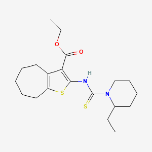 ethyl 2-{[(2-ethyl-1-piperidinyl)carbonothioyl]amino}-5,6,7,8-tetrahydro-4H-cyclohepta[b]thiophene-3-carboxylate