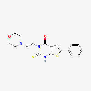 molecular formula C18H19N3O2S2 B4271967 2-mercapto-3-[2-(4-morpholinyl)ethyl]-6-phenylthieno[2,3-d]pyrimidin-4(3H)-one 