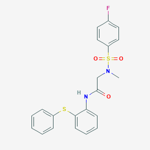 2-[[(4-fluorophenyl)sulfonyl](methyl)amino]-N-[2-(phenylsulfanyl)phenyl]acetamide
