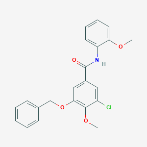 molecular formula C22H20ClNO4 B427199 3-(benzyloxy)-5-chloro-4-methoxy-N-(2-methoxyphenyl)benzamide 