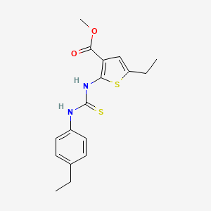 molecular formula C17H20N2O2S2 B4271990 methyl 5-ethyl-2-({[(4-ethylphenyl)amino]carbonothioyl}amino)-3-thiophenecarboxylate 