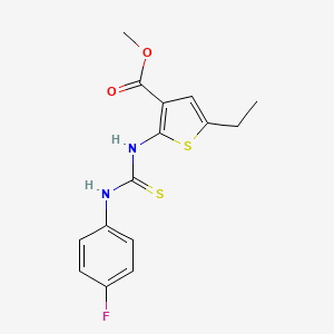 methyl 5-ethyl-2-({[(4-fluorophenyl)amino]carbonothioyl}amino)-3-thiophenecarboxylate