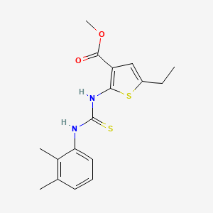 molecular formula C17H20N2O2S2 B4271999 methyl 2-({[(2,3-dimethylphenyl)amino]carbonothioyl}amino)-5-ethyl-3-thiophenecarboxylate 