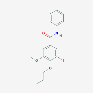 molecular formula C17H18INO3 B427204 3-iodo-5-methoxy-N-phenyl-4-propoxybenzamide 