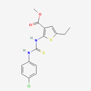 molecular formula C15H15ClN2O2S2 B4272040 methyl 2-({[(4-chlorophenyl)amino]carbonothioyl}amino)-5-ethyl-3-thiophenecarboxylate 