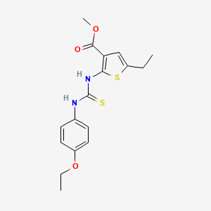 molecular formula C17H20N2O3S2 B4272056 methyl 2-({[(4-ethoxyphenyl)amino]carbonothioyl}amino)-5-ethyl-3-thiophenecarboxylate 