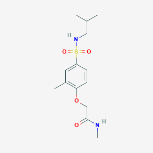 molecular formula C14H22N2O4S B427207 2-{4-[(isobutylamino)sulfonyl]-2-methylphenoxy}-N-methylacetamide 