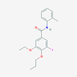 molecular formula C19H22INO3 B427208 3-ethoxy-5-iodo-N-(2-methylphenyl)-4-propoxybenzamide 