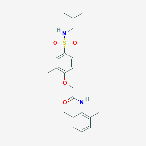 molecular formula C21H28N2O4S B427210 N-(2,6-dimethylphenyl)-2-{4-[(isobutylamino)sulfonyl]-2-methylphenoxy}acetamide 