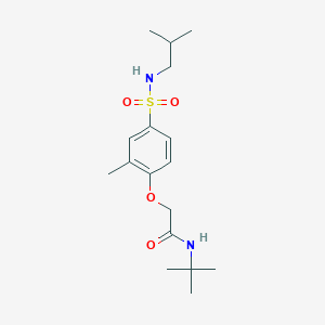 molecular formula C17H28N2O4S B427211 N-(tert-butyl)-2-{4-[(isobutylamino)sulfonyl]-2-methylphenoxy}acetamide 