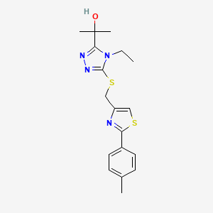 2-[4-ETHYL-5-({[2-(4-METHYLPHENYL)-1,3-THIAZOL-4-YL]METHYL}SULFANYL)-4H-1,2,4-TRIAZOL-3-YL]-2-PROPANOL