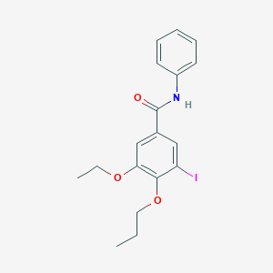 molecular formula C18H20INO3 B427212 3-ethoxy-5-iodo-N-phenyl-4-propoxybenzamide 