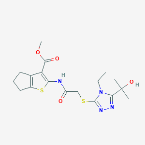 methyl 2-[({[4-ethyl-5-(1-hydroxy-1-methylethyl)-4H-1,2,4-triazol-3-yl]thio}acetyl)amino]-5,6-dihydro-4H-cyclopenta[b]thiophene-3-carboxylate