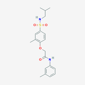 molecular formula C20H26N2O4S B427213 2-{4-[(isobutylamino)sulfonyl]-2-methylphenoxy}-N-(3-methylphenyl)acetamide 