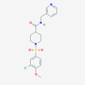 molecular formula C19H22ClN3O4S B427214 1-[(3-chloro-4-methoxyphenyl)sulfonyl]-N-(3-pyridinylmethyl)-4-piperidinecarboxamide 