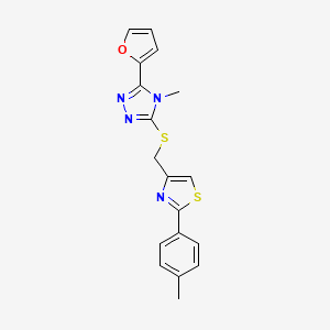 4-({[5-(2-FURYL)-4-METHYL-4H-1,2,4-TRIAZOL-3-YL]SULFANYL}METHYL)-2-(4-METHYLPHENYL)-1,3-THIAZOLE