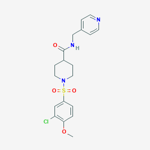 molecular formula C19H22ClN3O4S B427215 1-[(3-chloro-4-methoxyphenyl)sulfonyl]-N-(4-pyridinylmethyl)-4-piperidinecarboxamide 