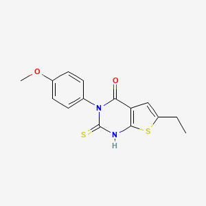 molecular formula C15H14N2O2S2 B4272174 6-ethyl-2-mercapto-3-(4-methoxyphenyl)thieno[2,3-d]pyrimidin-4(3H)-one 