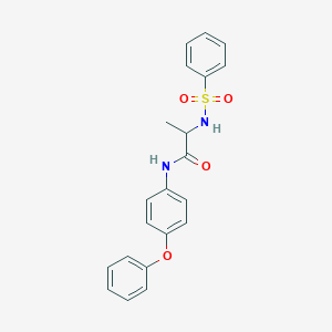 molecular formula C21H20N2O4S B427218 N-(4-phenoxyphenyl)-2-[(phenylsulfonyl)amino]propanamide 